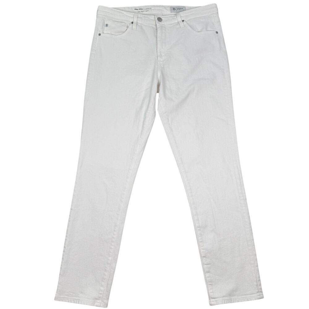 AG Prima Ankle Cigarette Leg Jeans White Stretch Denim Sz 30 Minimalist